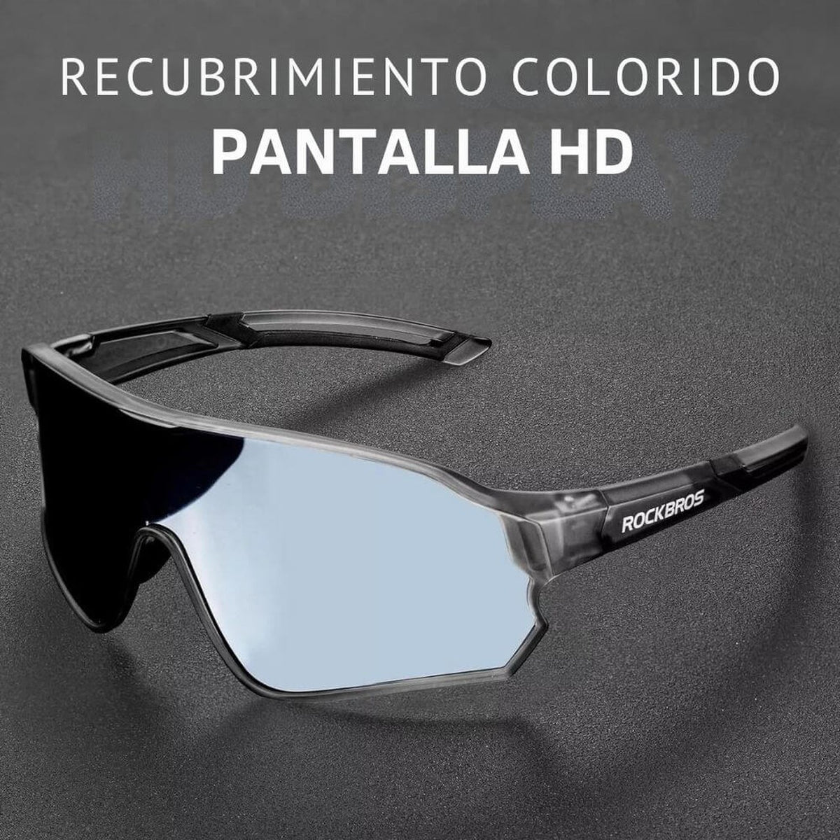 gafas polarizadas rockbros modelo 10136 lente azul claro vista lateral