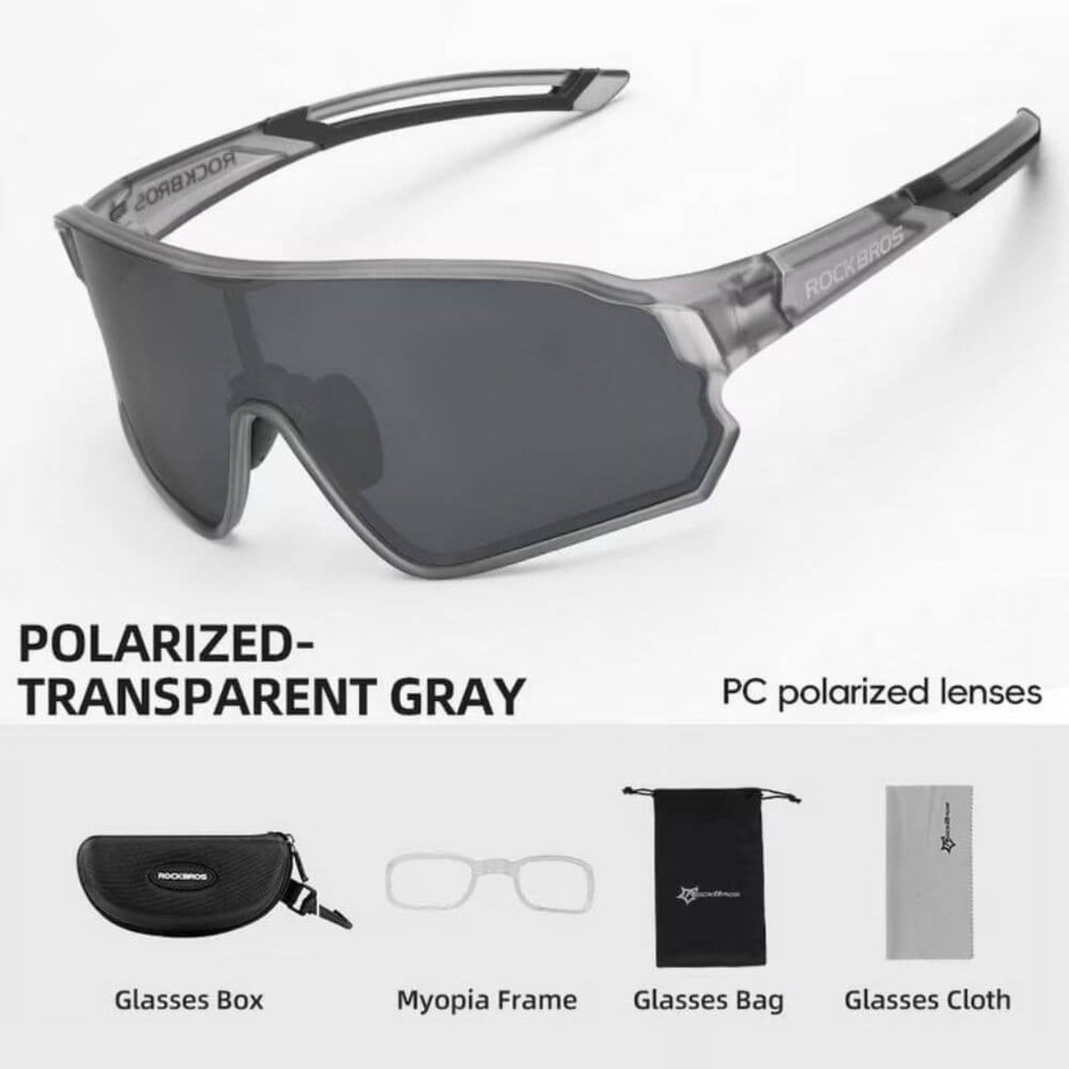 gafas polarizadas rockbros modelo 10136 empaque y estuche rigido de viaje