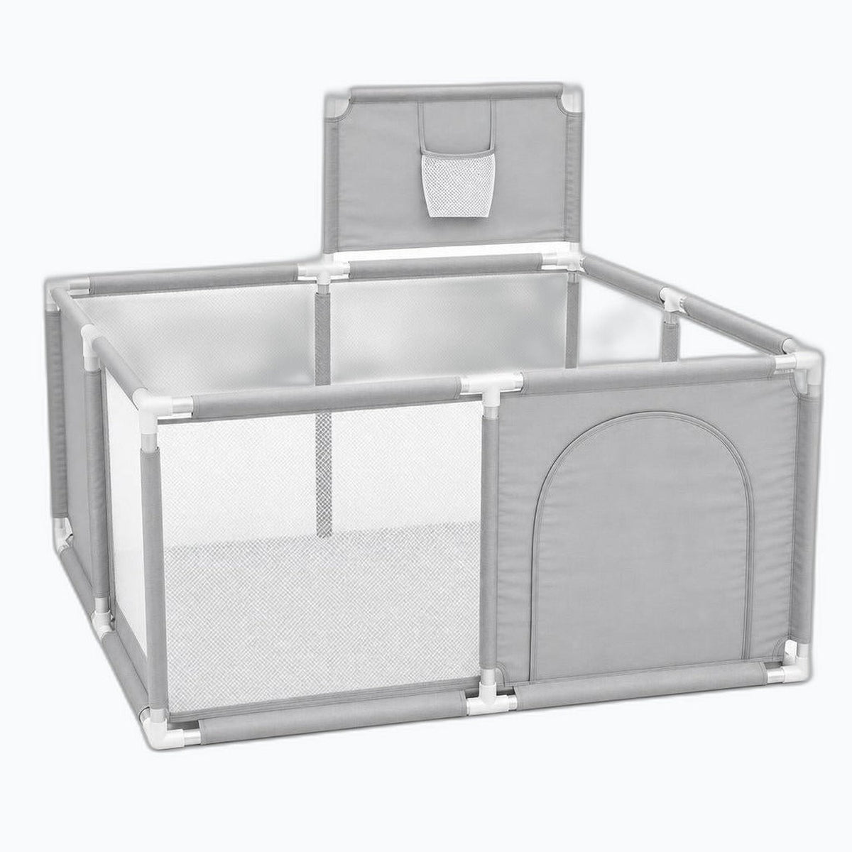 Corral infantil cuadrado Play Ground en color gris