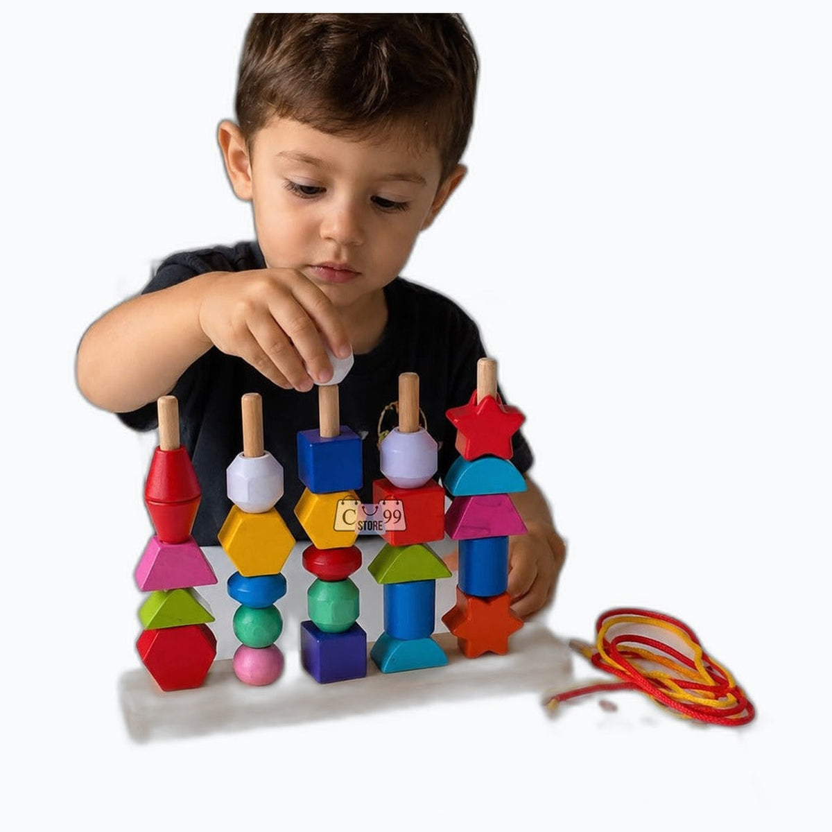Juego Didáctico Apilable y Enhebrado para Niños - foto 4 de 4