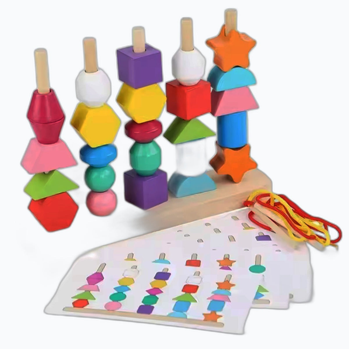 Juego Didáctico Apilable y Enhebrado para Niños - foto 1 de 4