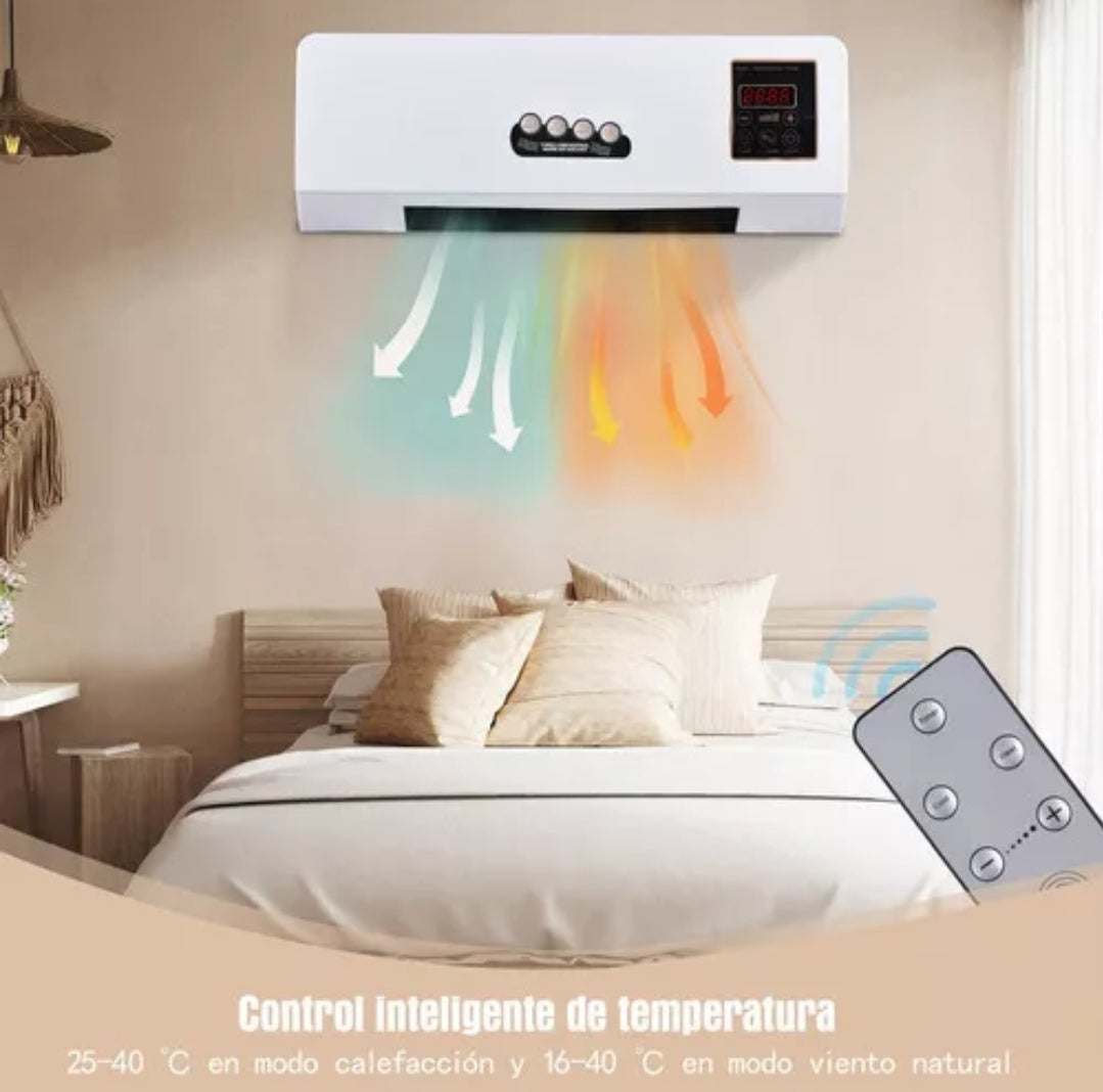 Especificaciones y medidas del calefactor de pared 2 en 1 con control remoto
