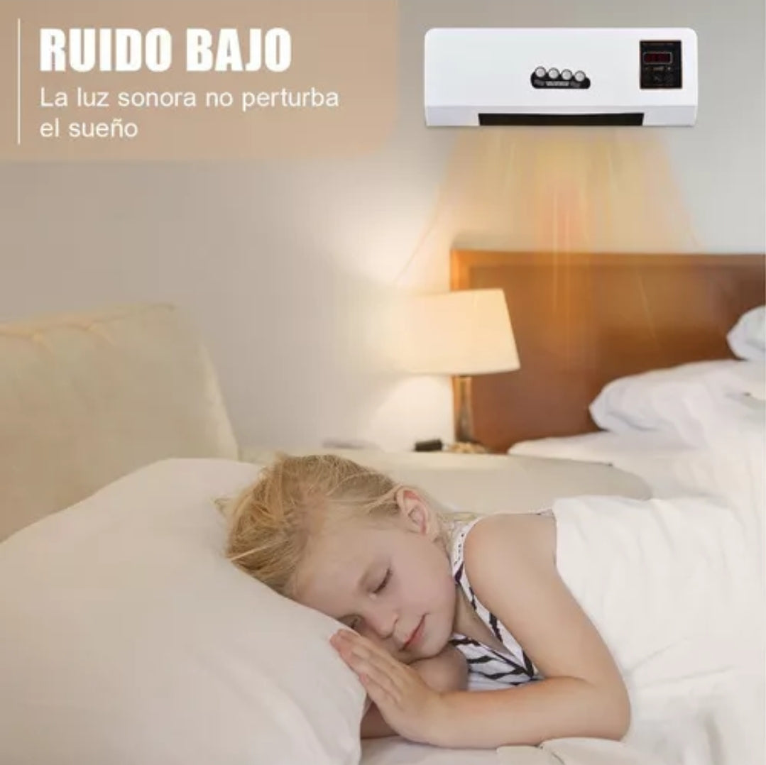 Calefactor de pared 2 en 1 instalado en la pared de una habitación