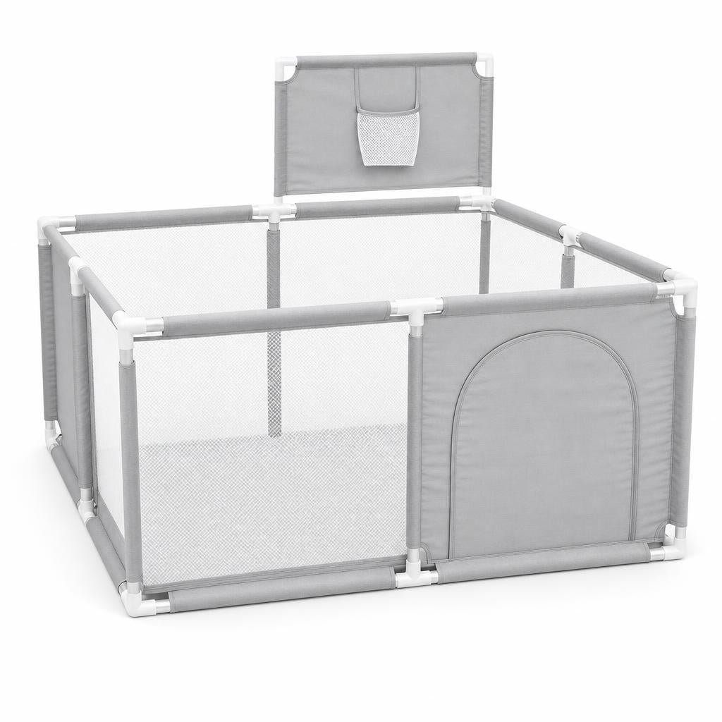 Corral infantil cuadrado Play Ground en color gris
